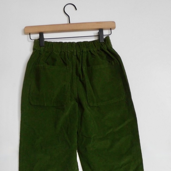 NWT!! WEWOREWHAT Elastic Back Corduroy Pants Basil Green Preppy Academia X-Small - Picture 9 of 16